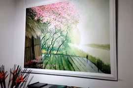 Triển lãm "Miền sương khói" của hoạ sĩ Lê Thanh Sơn kéo dài từ ngày 20/12/2020 đến hết ngày 10/1/2021 (Ảnh: Hoà Bình)