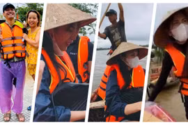 Rất nhiều sao Việt đang mang hàng cứu trợ về tới tay bà con vùng lũ (Ảnh: Hoà Bình ghép) 