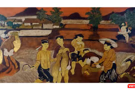 Một bức tranh ở lot 99 được gắn tên họa sĩ Nguyễn Tiến Chung (Ảnh: Drouot) 