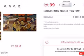 Lot 99 đấu giá tranh xấu giá cao, được khẳng định là tranh giả vì nét vẽ quá ngô nghê (Ảnh chụp màn hình trang đấu giá online Drouot, Pháp)