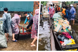 Nước lũ đã rút, người dân thực sự cần gì? (Ảnh: Hoà Bình ghép) 