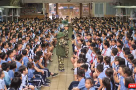 Học sinh trường Tiểu học Lương Định Của (Quận 3, TP.HCM) thời điểm cuối năm 2019 trước khi bùng phát dịch COVID-19 (Ảnh: Hòa Bình) 