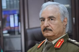 Khalifa Belqasim Haftar. Ảnh AP Photo/ Mohammed El-Sheikhy 