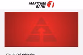Maritime Bank gửi thư "trấn an" khách hàng. Ảnh chụp màn hình