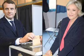 Hai ứng viên Tổng thống Pháp: Ông Macron và bà Le Pen