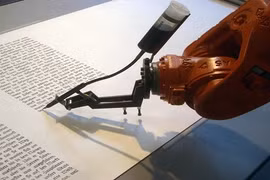Robot Trung Quốc hoàn thành bài báo trong một giây. Ảnh minh họa: Mirko Tobias Schaefer/Gastev. 