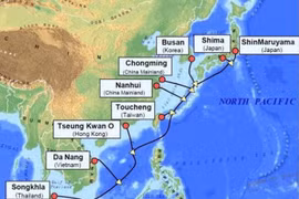 Tuyến cáp quang biển châu Á – Thái Bình Dương APG (Asia Pacific Gateway, chiều dài hơn 11.000km, nối từ Việt Nam đi các nước châu Á và Mỹ.