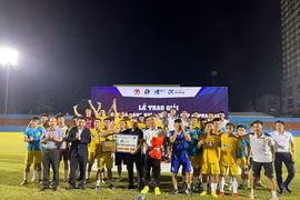 CLB Hòa Binh- Đồng giải Nhất, giải bóng đá hạng Nhì 2022. Ảnh VFF