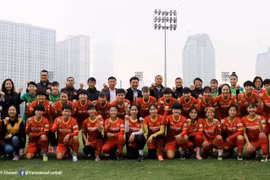 16 thành viên, bao gồm 14 cầu thủ và 2 bác sĩ của đội tuyển bóng đá nữ Việt Nam tham dự VCK Asian Cup nữ 2022 đã dính Covid-19. Ảnh VFF.