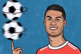 Ronaldo,, trở thành cầu thủ ghi nhiều bàn thắng nhất lịch sử FIFA với tổng cộng 807 bàn. Ảnh AT