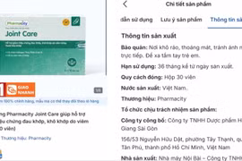 Nhà thuốc Pharmacity đã thu hồi 4 sản phẩm được sản xuất bởi Công ty Herbitech trong đó có sản phẩm PMC Joint Care. Ảnh chụp màn hình.