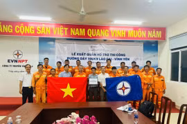 Công ty Truyền tải điện 4 xuất quân hỗ trợ thi công Dự án đường dây 500kV Lào Cai - Vĩnh Yên