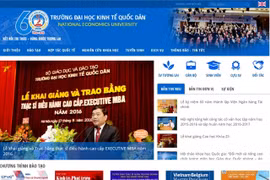 Giao diện cổng thông tin điện tử mới của ĐH Kinh tế quốc dân.