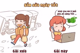 Bộ tranh "Gái xưa và Gái nay" khiến dân mạng thích mê