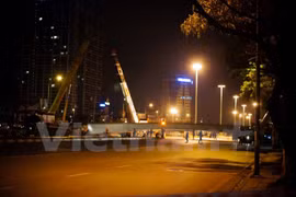 Hiện trường vụ tai nạn tại ngã tư đường Nguyễn Chánh – Hoàng Minh Giám.
