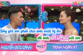 Cặp đôi Đức Cảnh - Ngân Kỳ đấu khẩu trong chương trình "Bạn muốn hẹn hò". Ảnh: Vietnamnet