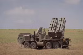 Hệ thống pháo phản lực – tên lửa chính xác PULS của quân đội Israel. Ảnh Elbit Systems.