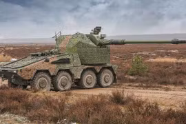 Hệ thống pháo tự hành bánh lốp 4x4 Boxer RCH-155. Ảnh Military Leak.