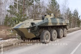 Xe bọc thép BTR-22 trong quá trình thử nghiệm. Ảnh RG