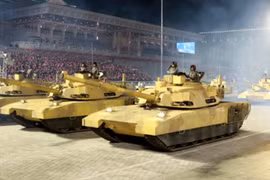 Xe tăng mới của Triều Tiên, được cho là tương tự Armata, ra mắt năm 2020. Ảnh KCNA