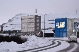 Trụ sở công ty khai thác mỏ nhà nước LKAB (Luossavaara-Kiirunavaara Aktiebolag) tại thị trấn Kiruna, thuộc Hạt Norrbotten, Thụy Điển. Ảnh Jonathan Nackstrand / AFP - Getty Images.