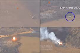 Tổ hợp pháo phản lực-tên lửa HIMARS bị tên lửa Iskander Nga phá hủy. Ảnh Army Recognition.