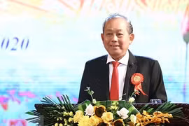 Phó Thủ tướng Trương Hòa Bình phát biểu tại Đại hội. Ảnh Mic