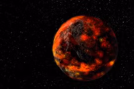 Đại dương magma và lớp vỏ đá đầu tiên trên bề mặt Mặt Trăng. Ảnh: Sci-News