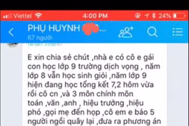 Một ảnh từ đoạn chat của nhóm phụ huynh