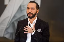 Tổng thống El Salvador, Nayib Bukele phát biểu trong cuộc họp báo ở San Salvador, El Salvador, ngày 6/6/2021