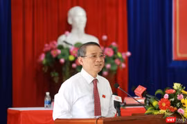  Bí thư Trương Quang Nghĩa tại buổi tiếp xúc cử tri quận Ngũ Hành Sơn diễn ra sáng 27/4