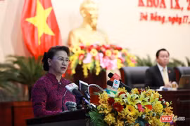 Chủ tịch Quốc hội Nguyễn Thị Kim Ngân phát biểu chỉ đạo tại phiên khai mạc kỳ họp thứ 9 HĐND TP Đà Nẵng khóa IX diễn ra sáng 17/12