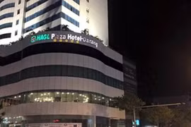 Hiện trường vụ rơi thang máy tại khách sạn Hoàng Anh Gia Lai. ảnh (FB Vu Ha Minh Thang)