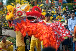 Múa lân ngày tết - Ảnh: Sơn Khôi