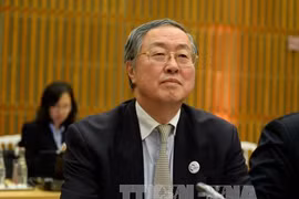 Thống đốc PBoC Chu Tiểu Xuyên trong một hội nghị ở thủ đô Paris, Pháp ngày 31/3. Ảnh: AFP/TTXVN