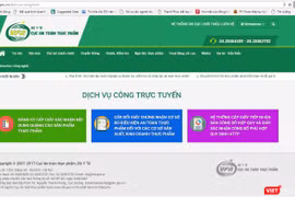 Cổng dịch vụ công trực tuyến của Cục ATTP. 