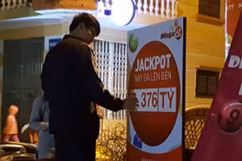 Một điểm bán xổ số Vietlott tại Hà Nội