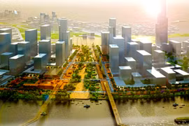 Đại lộ Vòng Cung trong Khu đô thị Thủ Thiêm sẽ là nơi tổ chức lễ duyệt binh có khí tài, xe hạng nặng tại TP HCM trong tương lai. Ảnh minh họa