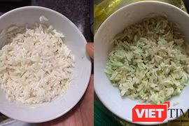 Gạo đổi màu xanh kèm mùi hôi khó chịu khiến người dân lo lắng