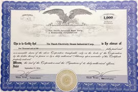 Giấy chứng nhận Tín Thành là chủ sở hữu Tín Thành Oakwood Bank Corp.
