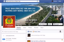 Giao diện trang Facebook Cảnh sát Hình sự Khánh Hòa.