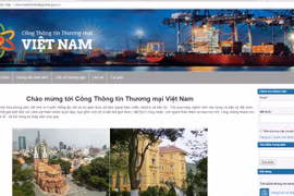 Giao diện Cổng thông tin thương mại Việt Nam