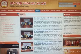 Trang web của học viện liên tục cập nhật thông tin trao bằng tiến sĩ