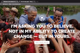 Giao diện trang Obama.org.