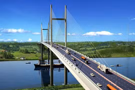Cầu Cát Lái sẽ là loại cầu dây văng với tĩnh không 55 m. Ảnh minh họa