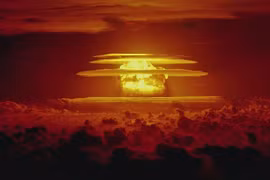 Đám mây hình nấm sinh ra từ vụ thử hạt nhân mạnh nhất của Mỹ Castle Bravo vào ngày 1/3/1954 (ảnh: NOAA)
