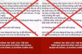 Công an Hà Nội khẳng định thông tin "bắt cóc trẻ em" ở Văn Quán, Hà Đông là tin giả