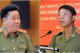 Không chỉ Thứ trưởng đương nhiệm Bùi Văn Thành (trái) bị đề nghị giáng cấp bậc hàm; Bộ Chính trị cũng đề nghị giáng cấp bậc hàm của nguyên Thứ trưởng Trần Việt Tân.