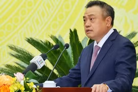 Tân Chủ tịch UBND TP Hà Nội Trần Sỹ Thanh phát biểu sau khi nhậm chức. Ảnh: VTC News.