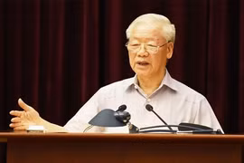 Tổng Bí thư Nguyễn Phú Trọng phát biểu tại Hội nghị. Ảnh: VOV.